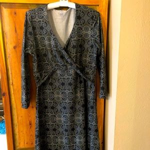 Long sleeved, twist front Prana dress